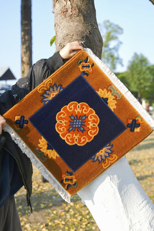Lotus Chinesisches traditionelles Muster Multifunktionaler Wollteppich / Matte / Dekorative Decke